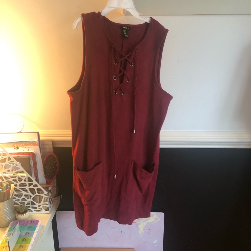 Burgundy Forever 21 Suede Mini Dress